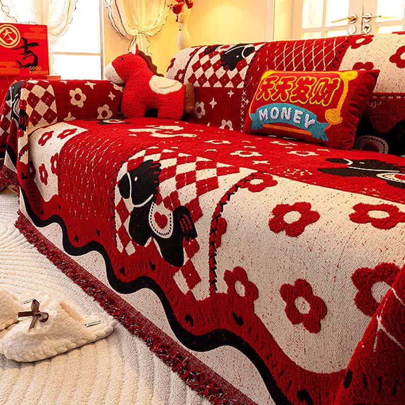 Ownkoti Year of the Horse Full Coverage Sofa Cover - 71" x 189" - image 0