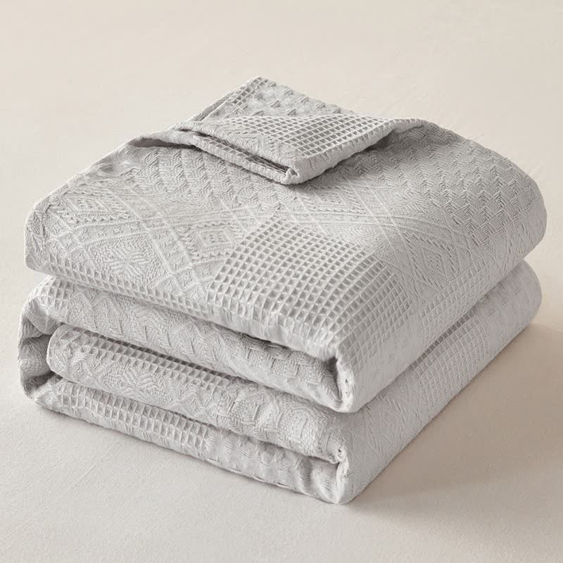 Ownkoti Solid Subtle Textured Cotton Quilt - Light Gray - King - image 5