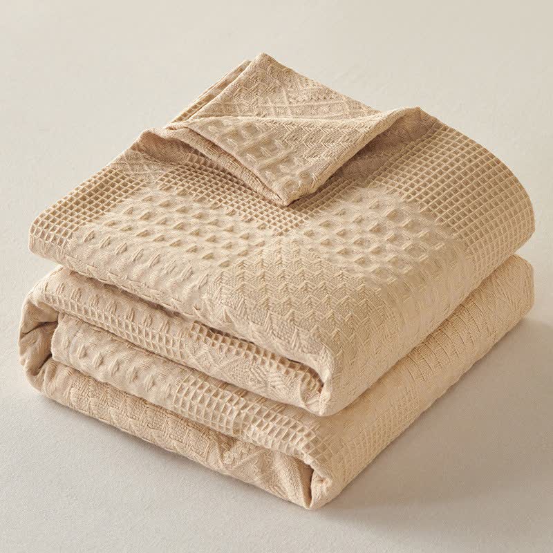 Ownkoti Solid Subtle Textured Cotton Quilt - Coffee - King - image 3