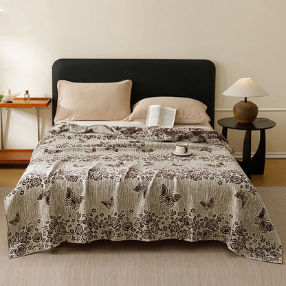 Ownkoti Cottage Floral Butterfly Pure Cotton Quilt - Brown - Queen - image 2