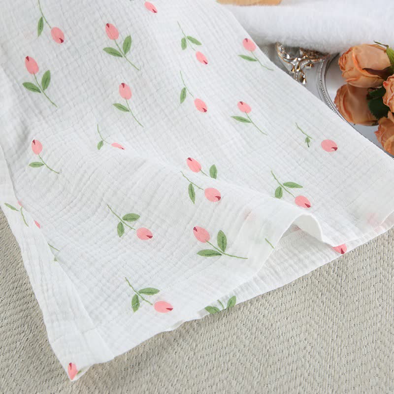 Ownkoti Tulip Pattern Cotton Short Pajama Robe - image 8