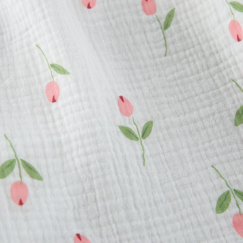 Ownkoti Tulip Pattern Cotton Short Pajama Robe - image 11