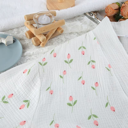 Ownkoti Tulip Pattern Cotton Short Pajama Robe - image 10