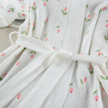 Ownkoti Tulip Pattern Cotton Short Pajama Robe - image 7