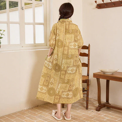 Ownkoti Ethnic Style Ruffled Collar Side-Tie Nightgown - image 5