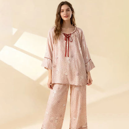 Ownkoti Floral Bear Cotton Ruffled Loungewear Set - image 2