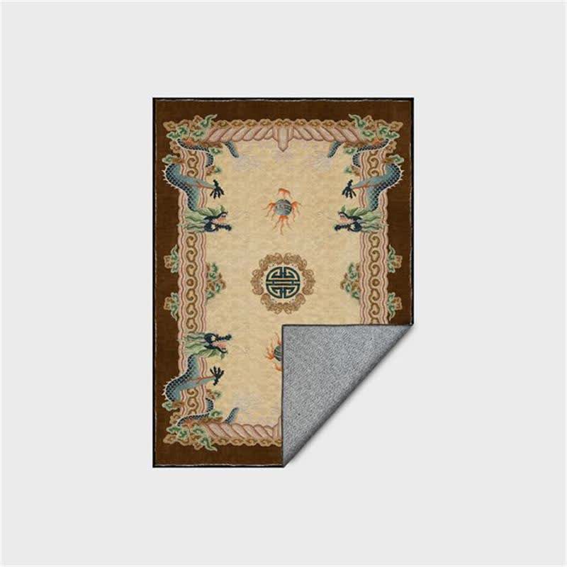 Ownkoti Chinese Style Classical Dragon Motif Area Rug - Beige - 95" x 119" - image 11