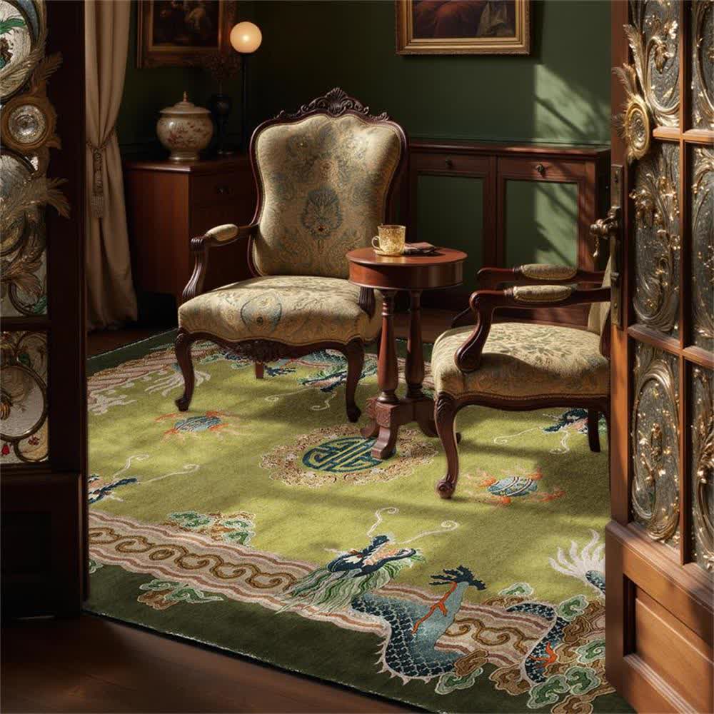 Ownkoti Chinese Style Classical Dragon Motif Area Rug - image 3