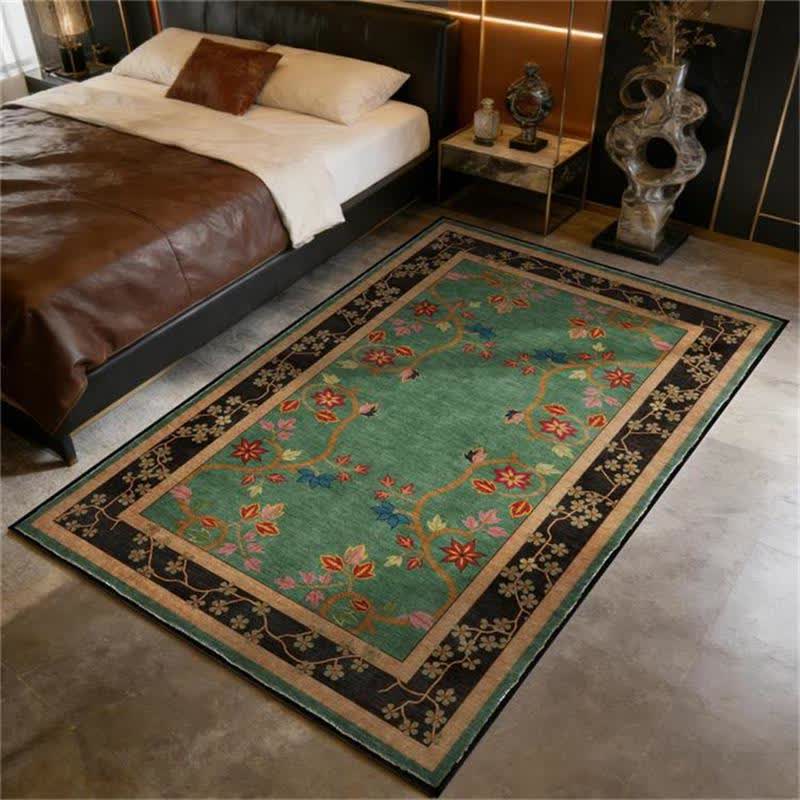 Ownkoti Retro Botanical Motif Washable & Foldable Carpet - image 1