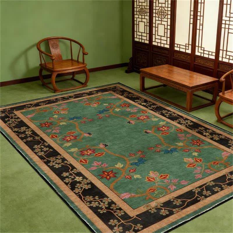 Ownkoti Retro Botanical Motif Washable & Foldable Carpet - image 2