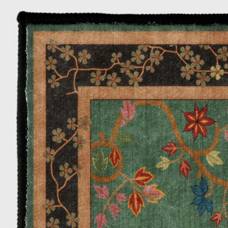 Ownkoti Retro Botanical Motif Washable & Foldable Carpet - image 6