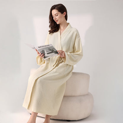 Ownkoti Minimalist Cotton Waffle Texture Bath Robe - image 18