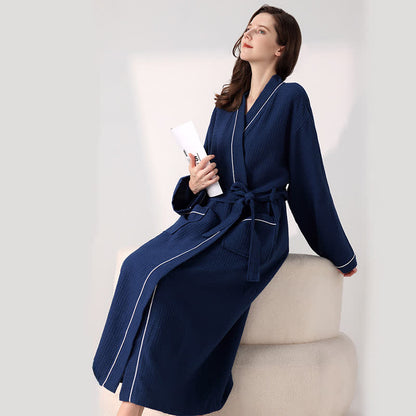 Ownkoti Minimalist Cotton Waffle Texture Bath Robe - image 7