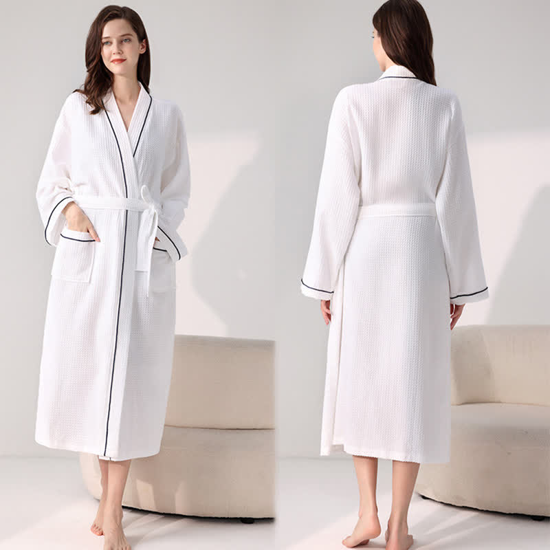 Ownkoti Minimalist Cotton Waffle Texture Bath Robe - image 1