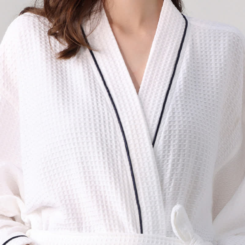 Ownkoti Minimalist Cotton Waffle Texture Bath Robe - image 2