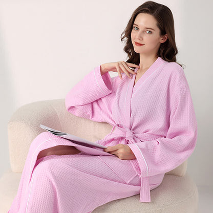 Ownkoti Minimalist Cotton Waffle Texture Bath Robe - image 14