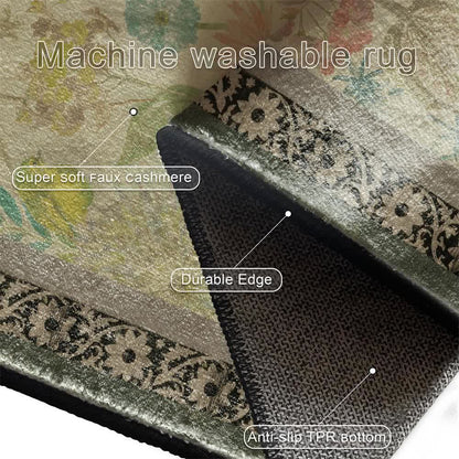 Ownkoti Country Floral & Bird Non-Slip Area Rug - image 6