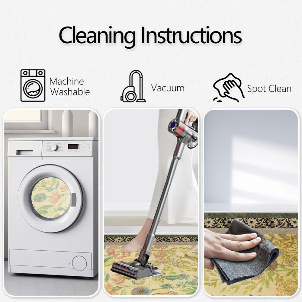 Ownkoti Country Floral & Bird Non-Slip Area Rug - image 7