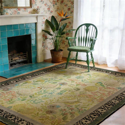Ownkoti Country Floral & Bird Non-Slip Area Rug - image 2