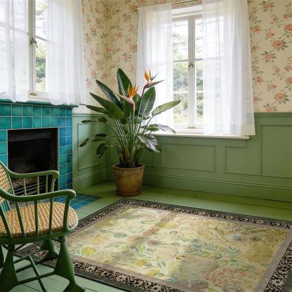 Ownkoti Country Floral & Bird Non-Slip Area Rug - image 3