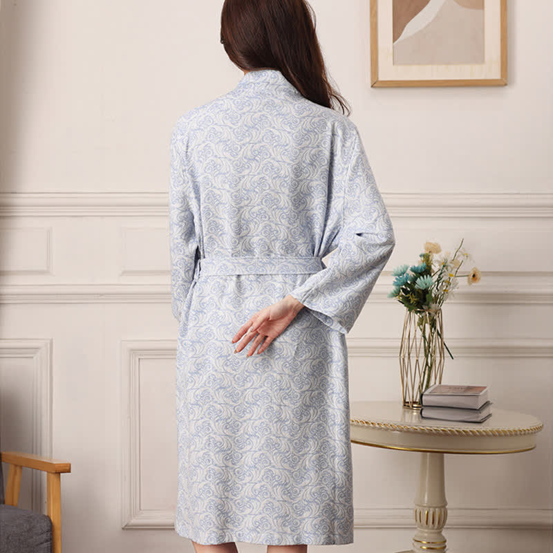 Ownkoti Abstract Pattern Pure Cotton Bath Robe - image 4