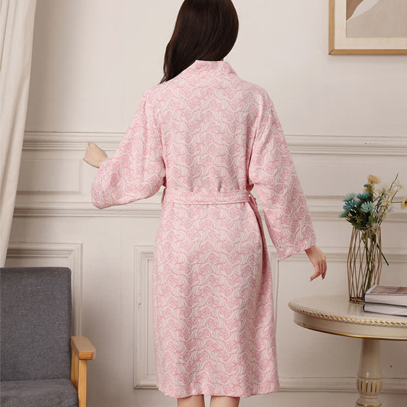 Ownkoti Abstract Pattern Pure Cotton Bath Robe - image 6