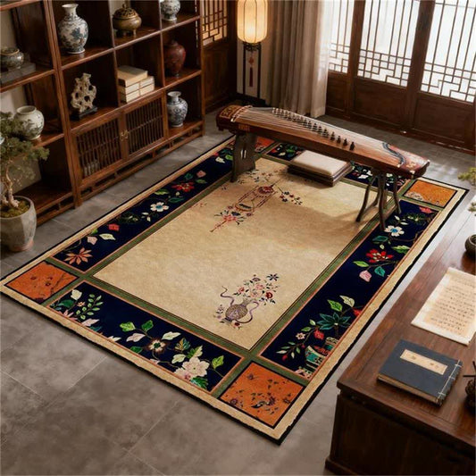 Ownkoti Vintage Floral with Classical Vase Area Rug - 95" x 119" - image 0