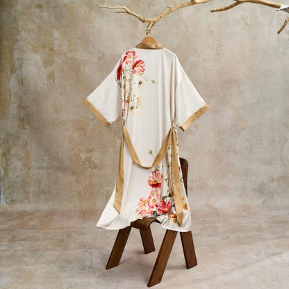Ownkoti Oriental Luxurious Flower Kimono Style Bathrobe - image 4