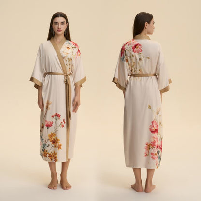 Ownkoti Oriental Luxurious Flower Kimono Style Bathrobe - image 1