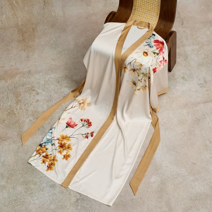 Ownkoti Oriental Luxurious Flower Kimono Style Bathrobe - image 2