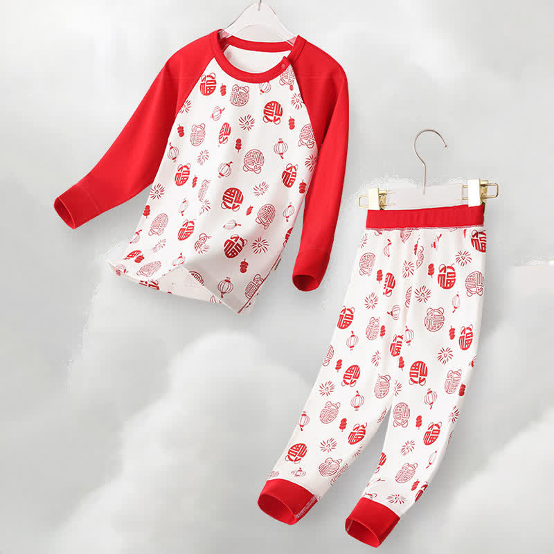 Ownkoti Auspicious Pattern Cotton Kids Loungewear Set - image 3