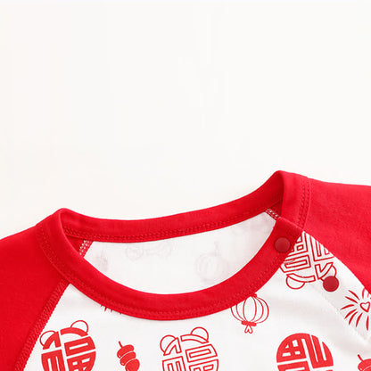 Ownkoti Auspicious Pattern Cotton Kids Loungewear Set - image 4