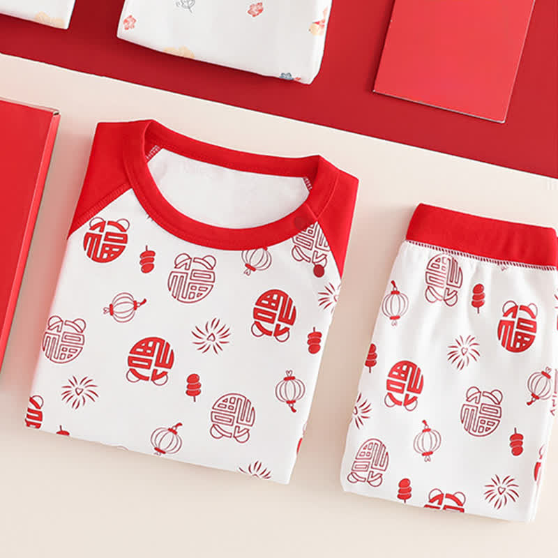 Ownkoti Auspicious Pattern Cotton Kids Loungewear Set - image 2