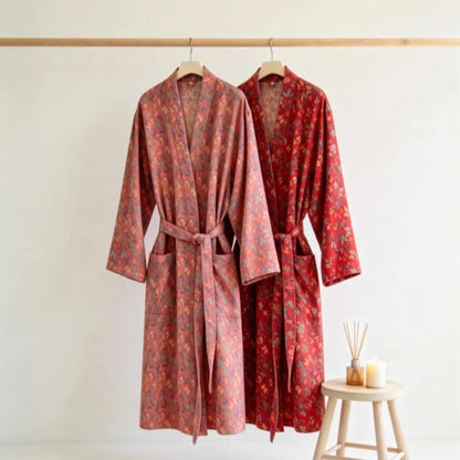 Ownkoti Butterfly Jacquard Cotton Gauze Kimono Robe - image 0