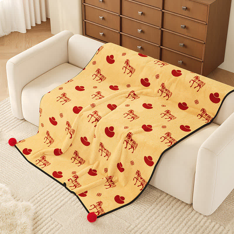 Ownkoti Year of the Horse Prosperity Fleece Throw - image 4