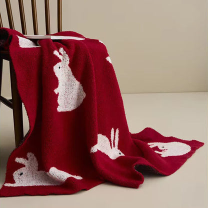 Ownkoti Nordic Style Rabbit Knitted Throw Blanket - image 3