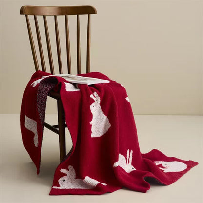 Ownkoti Nordic Style Rabbit Knitted Throw Blanket - image 2