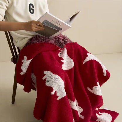 Ownkoti Nordic Style Rabbit Knitted Throw Blanket - image 1