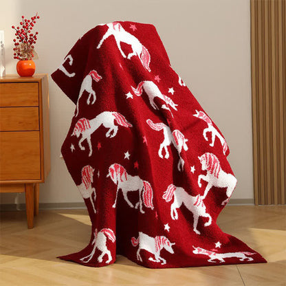 Ownkoti Ultra-Soft Unicorn Yarn Throw Blanket  - image 1