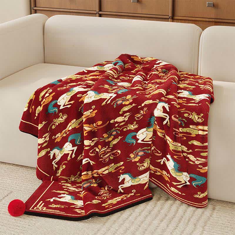 Ownkoti Festive Horse Flannel Fleece Throw Blanket - image 2