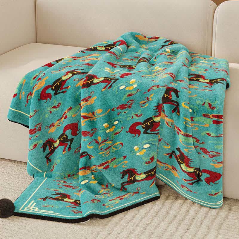 Ownkoti Festive Horse Flannel Fleece Throw Blanket - image 5