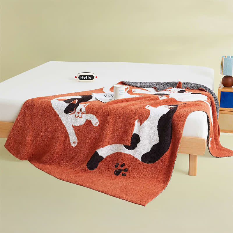 Ownkoti Playful Cats Knit Fleece Throw Blanket - image 3
