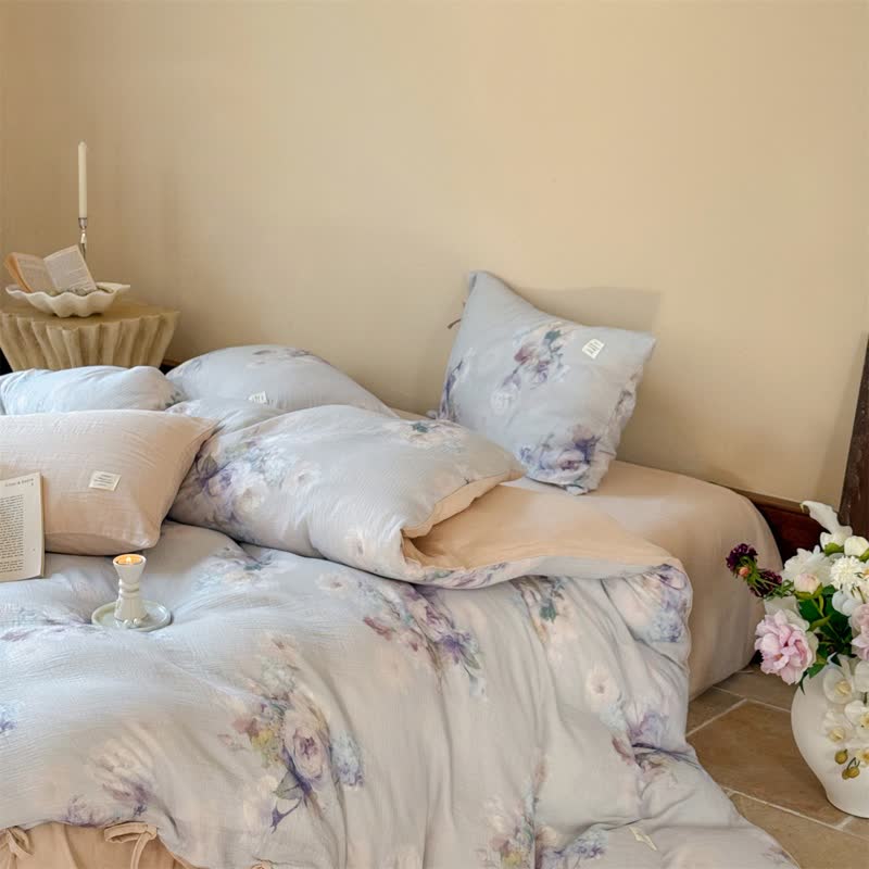 Ownkoti Subtle Floral Cotton Tie-Closure Bedding Set(4PCS) - image 7