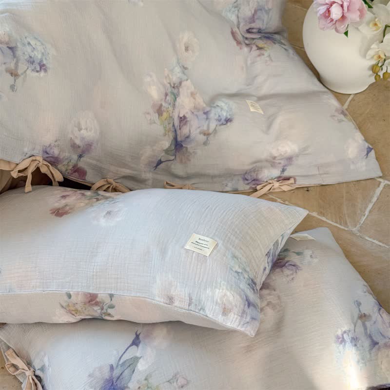 Ownkoti Subtle Floral Cotton Tie-Closure Bedding Set(4PCS) - image 11