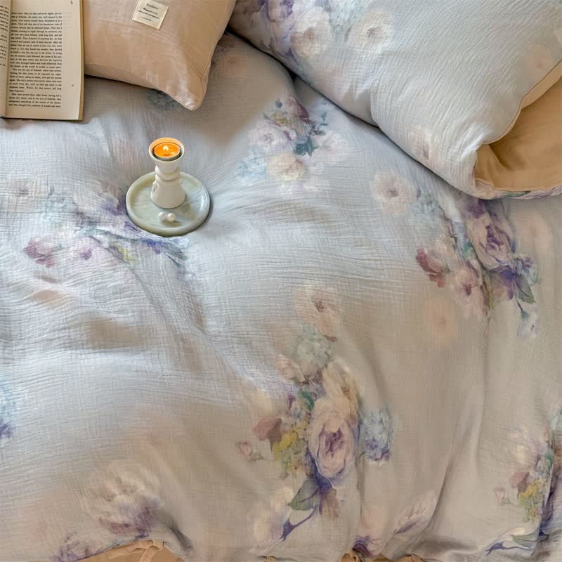 Ownkoti Subtle Floral Cotton Tie-Closure Bedding Set(4PCS) - image 12