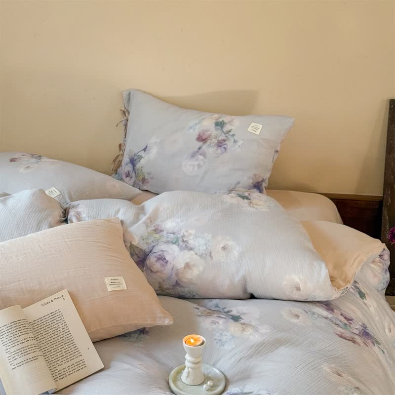 Ownkoti Subtle Floral Cotton Tie-Closure Bedding Set(4PCS) - image 9