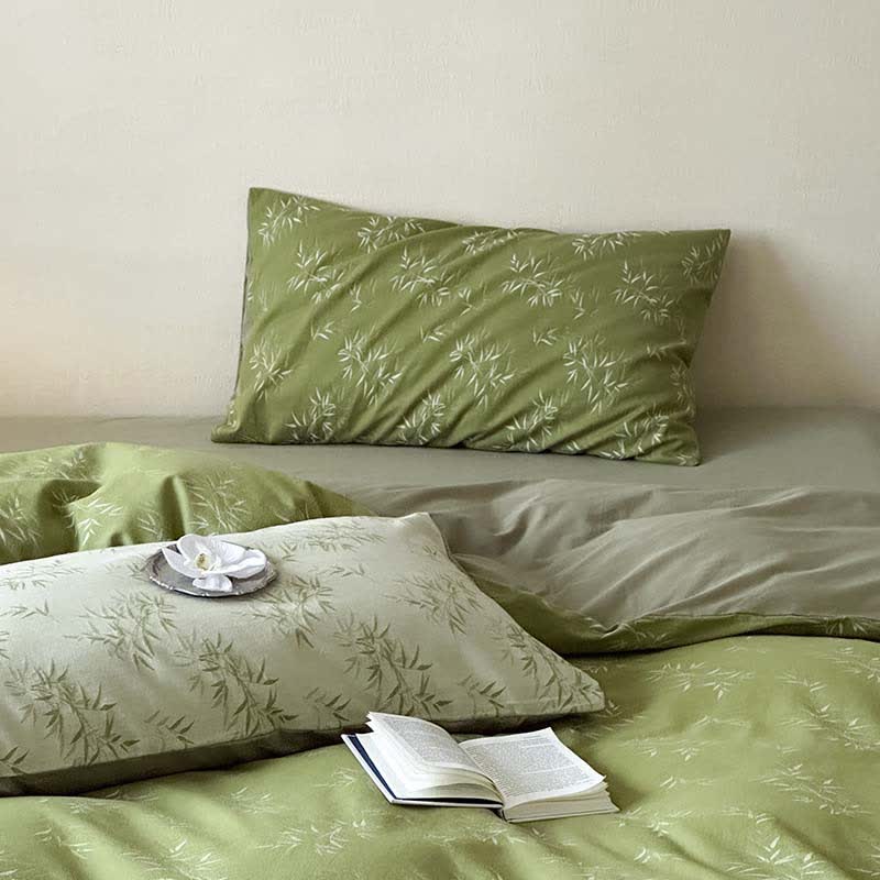 Ownkoti Oriental Bamboo Leaf Jacquard Cotton Bedding Set(4PCS) - image 11