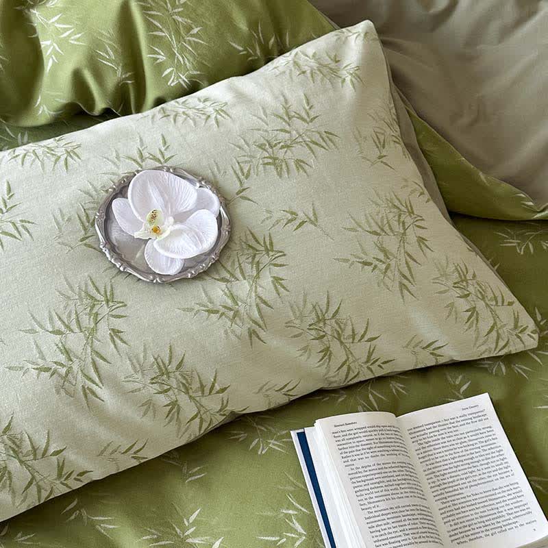 Ownkoti Oriental Bamboo Leaf Jacquard Cotton Bedding Set(4PCS) - image 12