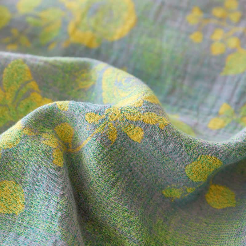 Ownkoti Green & Yellow Rose Cotton Gauze Bedding - image 10