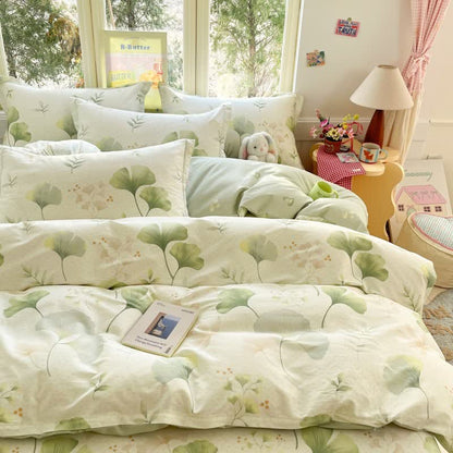 Ownkoti Fresh Rustic Ginkgo Leaf Cotton Bedding - image 1